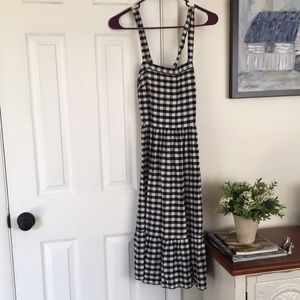 LOFT Black and White Plaid Dress 0